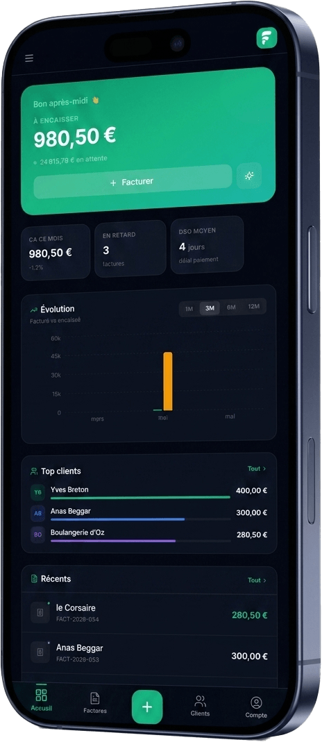 Factu.me — Application de facturation sur iPhone